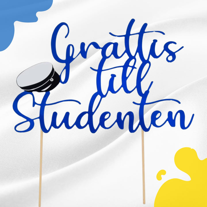 Blå Stjärnstudent Dekoration Gravyr Store