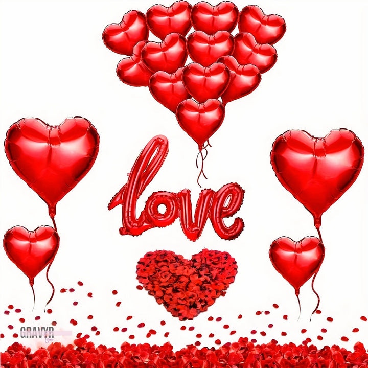 Kärleksballonger och Rosenregn för Alla Hjärtans Dag Gravyr Store